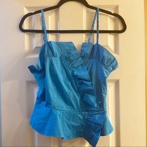 Blue ruffle top